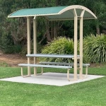 Steel Garden Canopy with Corrugated Sheet Roof, Round Columns, Height 1.5 meter, Panel Width 2 meters